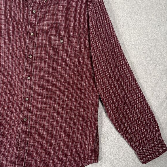 Territory Ahead Flannel Shirt Men’s Size L Burgundy White Textured - Picture 4 of 16